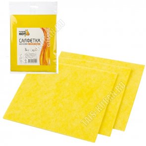 Салфетка вискозная 3шт (30х38см) 85г/м2, д/влажн. и сух. уборки, супервпит,неткан, цв.микс (100) 