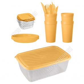 Набор д/пикника 4 перс. 19пр,желтый, Бытпласт (12) 