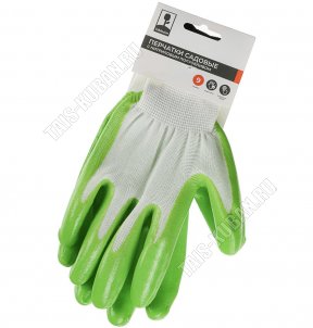 Перчатки для садовых работ 9 разм (L) полиэстер+нитриловый полуоблив (12) 