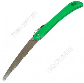 Ножовка садовая складная 200мм с фиксатор,закален.сталь,антикороз.покрыт,руч.пластик (36) 
