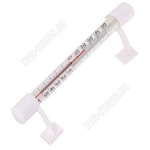 Термометр уличный окон, на липучке (L20х2см) стекло,пласт.крепл,уп.пакет с подвес (50) 