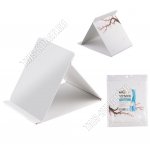 Зеркало настольное складное, прямоугольное (15х21см) картон, белый (35) 