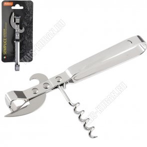 Открывалка+штопор винтовой L14см,хромированный металл (24) 