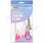 Перчатки винилов COMFORT & CARE р-р М, усиленные пальчики (24)