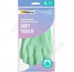 Перчатки хоз-ные SOFT TOUCH с алоэ вера, латекс+хлопок, р-р XL, Paterra (24) 