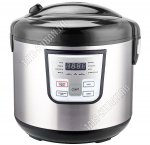 Мультиварка 900Вт 5 литров 13 программ, корпус из нержавеющей стали, цвет чёрный/серебро (4) 