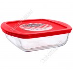 O Cusine Форма 1л с пласт.красн.крыш,квадр 17х17 h5,5см,2лит.руч, б/уп (6) 
