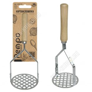 Ретро Картофелемялка L26см нерж+дерев.ручк (6) 