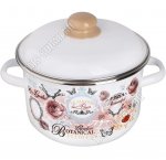 Розы/Roses Кастрюля белый (цил) 4,0л d20см (4)
