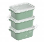 Контейнер прям Н-р 3шт х2,0л,олива, с крышк. (15х22 h9см) (12)