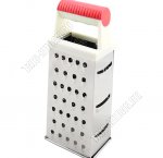 Терка 4-х гранная h20см, нержавеющая сталь,пластиковая бело/красная ручка (72) 