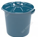 Бак д/мусора 40л синий (d46 h44см) с крыш. (5) 