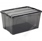 Контейнер д/хранен. 45л прозр.черн крыш.на 2защ,прям.(58х38,5 h28см) (5) 