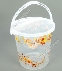 Ведро 14л с крыш.прозрач