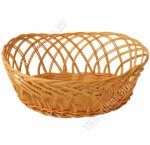 Корзинка/хлебница плетеная, круг.(d25 h9см) соломен/коричн (300)