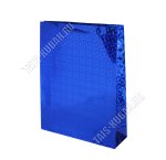 Пакет бумажный,голографический (h34х26см, дно8см) синий (12)