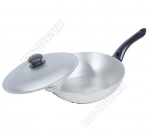 Сковорода d30 h6см с металлической крышкой и дополнительным ушком (10) 