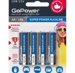 Батарейка GoPower Alkaline LR6 BL-4шт,блистер (48)