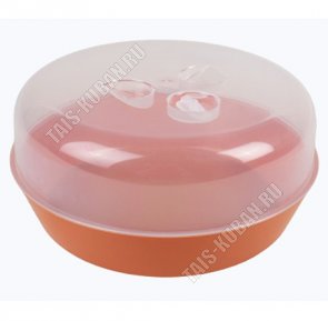 Контейнер круг,терракот 1,2л крыш.прозрач (12) 