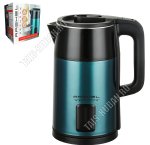 Чайник пластик+нержавеющая сталь 1,8л 1500Вт, черно-бирюзовый (6)