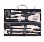 Набор для барбекю  5пр (лопатка,щипцы,вилка,кисть,нож) L35см, чемодан (10)