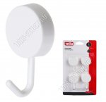 Vetta Крючок самоклей, пластик, н-р 4шт белый (d3см) (20)