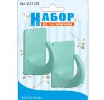 Крючок самоклей, пластик, н-р 2шт (3,5х5см) 3цв. (12) 