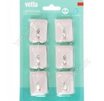 Vetta Крючок самоклей, пластик+металл, набор 6шт бежев (2,5х3,5см) (10)
