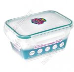 Контейнер прозрач 0,8л гермет.крыш. 4 защ,прям.(15х10 h7,5см) (18)