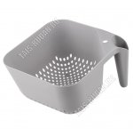 Дуршлаг-сито квадратный 19х19 h11см 2,5л,ручка,пластик,серый (12) 