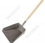 Совок хоз-ый метал.(19х19см) дер.ручка 32см, порошков.покрытие (15)