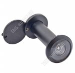 АЛЛЮР Глазок д/двери толщиной 50-75мм, d16мм, ЦАМ с гальван.покрыт/пластик, в комп-те шторка, черный (1)