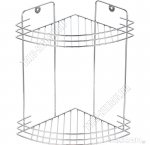 Полка настен 2-х ярус,углов. (19х19 h29см) борт 3прута,дно-овал,крепл.п/шуруп (6)
