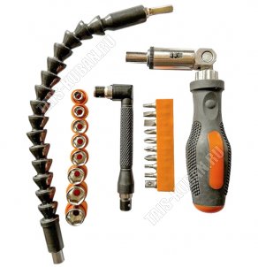 Н-р отвертка реверсивная с шарниром н-р 21предмет, блистер (12) 