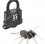 АЛЛЮР Замок навесной, всепогодный, 6х4,5х3см, d8,5мм, чугун в пласт.кожухе,закален.дужка,тип ключа 