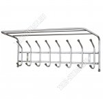 Вешалка с полкой 8 двойн.крюч, полка L80х24см, серебро (20)