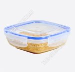 Контейнер герметичн, квадрат 1,25л,прозр (17х17 h6,5см) (48) 