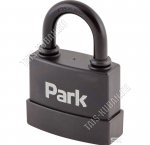 Замок навесной всепогодный 100х70х32см, дужка d7мм, 3ключа, металл/пластмасса/резина, черный 