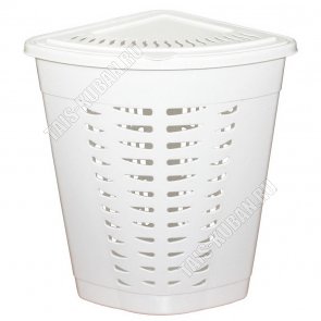 Корзина д/белья 45л угловая, белый (38х38 h56см) (6) 