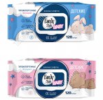 Влажные салфетки детск. 120шт,с крышк.