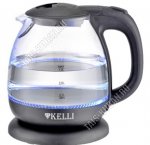 Чайник стекло 1,0л 1100Вт диск,подсвет,автооткл,защ.б/воды,вращ.на 360°,черн (8) 