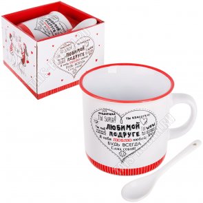 Кружка п/у +ложка 310мл 