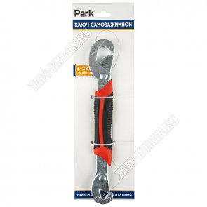 Ключ самозажимной двусторонний d 6-22мм карбоновая сталь,малый ход 6-14мм,большой 15-22мм, двухкомпонентная рукоятка, цвет черный/оранжевый  (150) 