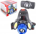 Фонарь налобн,аккумулят 3LED 4Вт,2СОВ светодиод 2Вт,дневн.7000-9000К (50) 