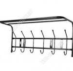 Вешалка с полкой 6 двойн.крюч, полка L60х27см, черный (20)