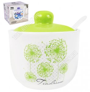 Нежность/Зеленые одуваны Сахарница 330мл h10 d10см, п/у (36) 