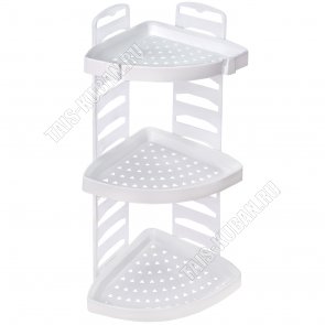 Полка углов. настен 3-х секц+2крюч, белый (20х20 h60см) (12)