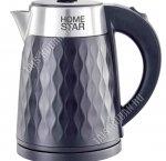 Чайник пластик+нержавеющая сталь 1,7л 1500Вт диск,рельефный корпус,черный (12) 