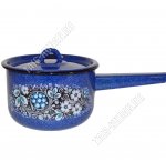 Голубика синий в крапинку Ковш 1,5л с крышкой  (цилиндр)