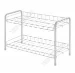 Полка д/обуви 2-х ярусная (66х28 h44см) серый матовый (9)